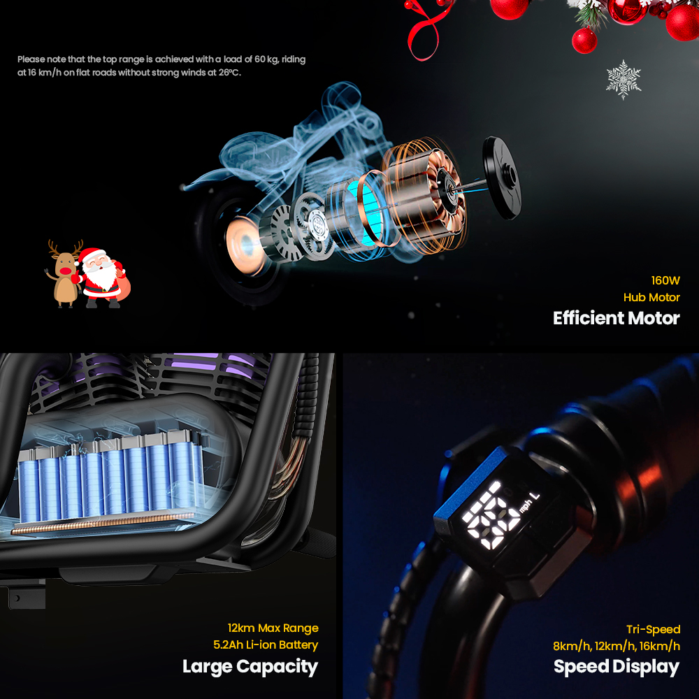 HYPER GOGO Pioneer 12 Plus Elektrisches Chopper-Motorrad für Kinder, 24 V, 5,2 Ah, 160 W, mit 12'x3'-Reifen, 12 km Top-Reichweite, Schwarz