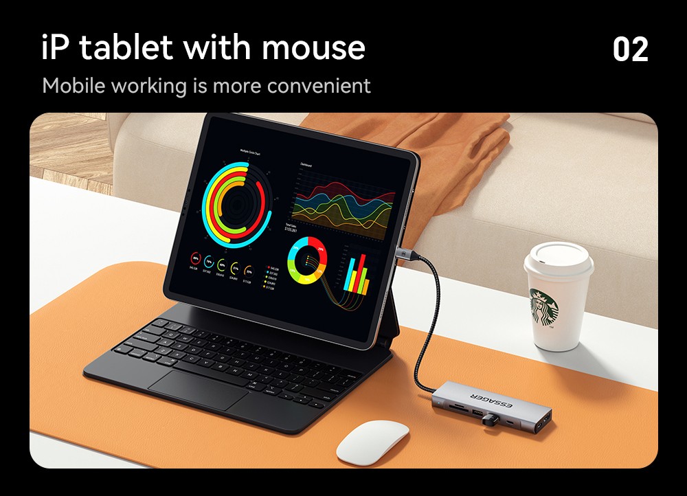 Essager 8-in-1 USB Hub With SSD Storage, USB Type-C to HDMI, Compatible Laptop Dock Station for MacBook Pro, MacBook Air, Support Windows, Linux, iPad OS