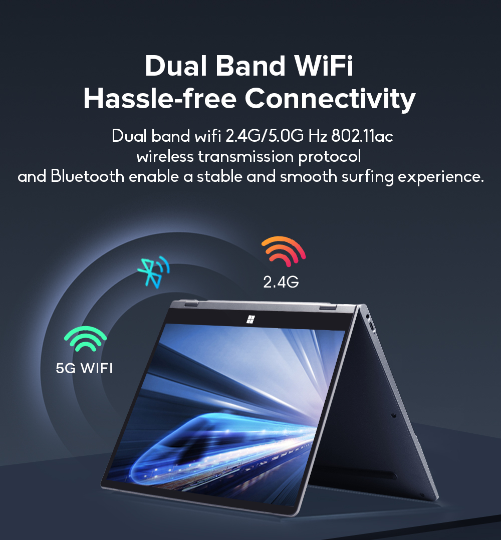 Ninkear N14 14 inch 4K Screen Intel N95 CPU, 12GB LPDDR5 RAM 1TB SSD, Windows 11 Home, 360° Flipping & Folding, Fingerprint Recognition