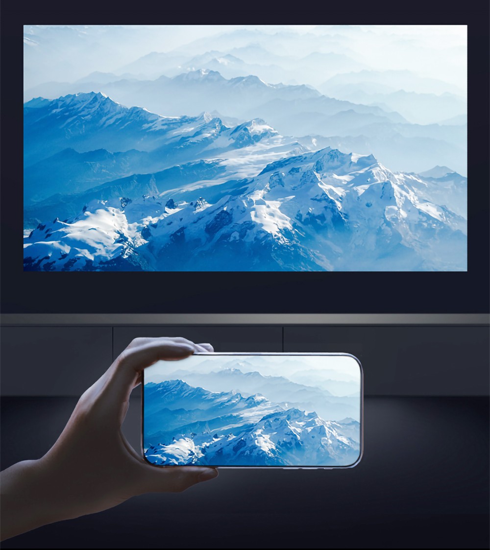 Xming Q1 SE 1080P LED Projector by Xiaomi Ecosystem, 250 ANSI Lumens, WiFi Screen Sync, 120-Inch Rear Projection, HDR