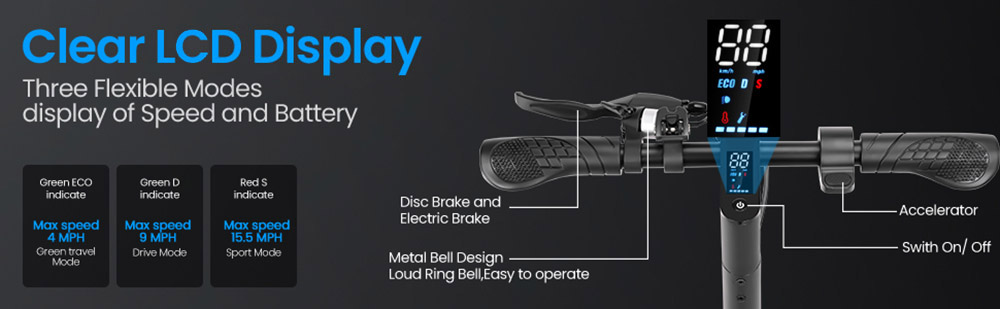 AILIFE CK85 Foldable Electric Scooter, 8.5-Inch Tire 350W Motor 36V 10Ah Battery 25km/h Max Speed 25km Range Electric Brake & Disc Brake