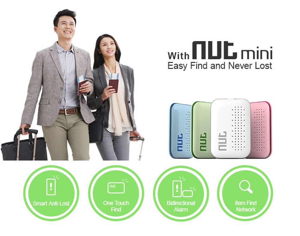 Nut Mini F6 Smart Tag Bluetooth Tracker Key Finder Locator Anti Lost Found Alarm For Security Protection White