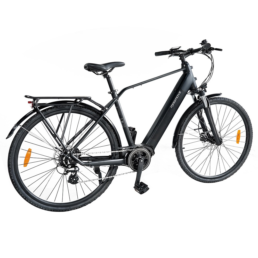 MAGMOVE CEH56M 28 Inch City Electric Bike Bafang Mid-Drive 250W Motor 25Km/h Speed 36V 13Ah LISHEN Detachable Battery 100KM Max Range 150KG Load Double Disc Brakes Shimano 8-Speed Gear Front Shock Absorption - Step Over