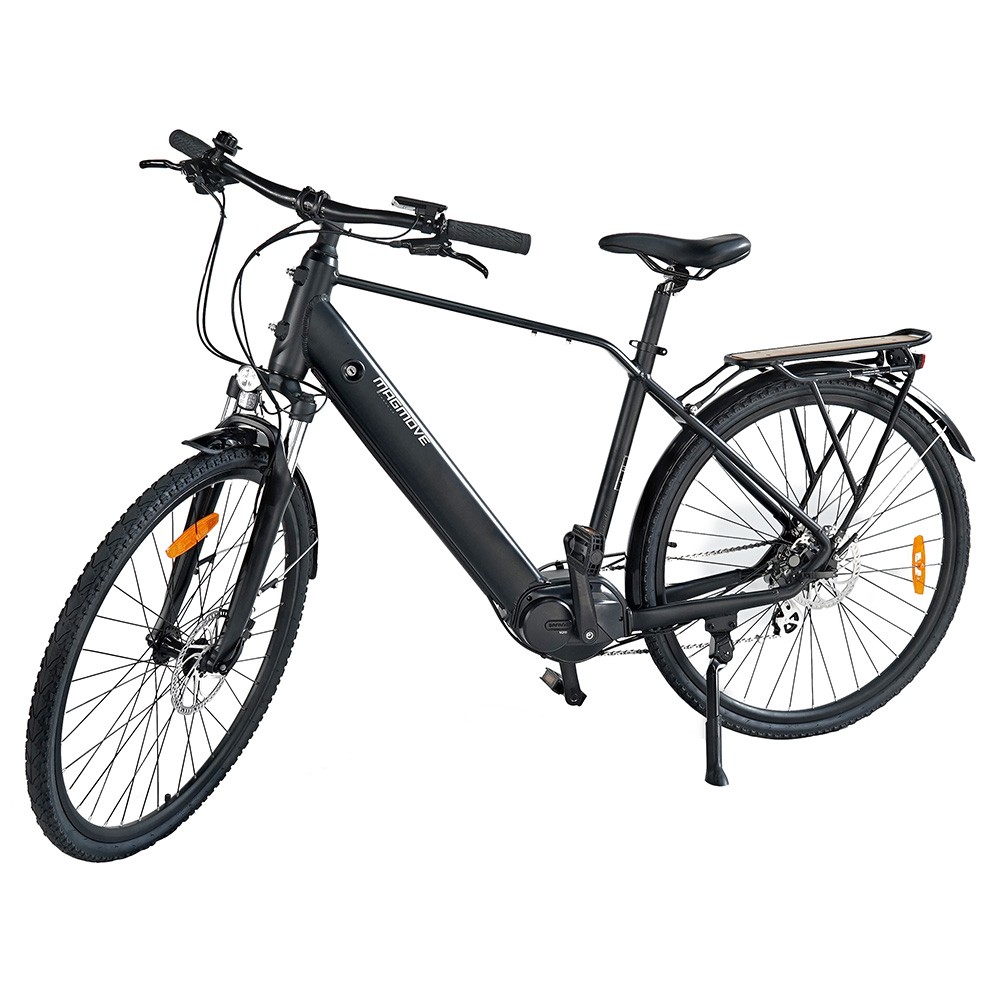 MAGMOVE CEH56M 28 Inch City Electric Bike Bafang Mid-Drive 250W Motor 25Km/h Speed 36V 13Ah LISHEN Detachable Battery 100KM Max Range 150KG Load Double Disc Brakes Shimano 8-Speed Gear Front Shock Absorption - Step Over