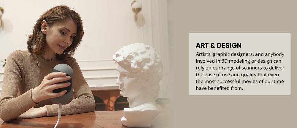 3DMakerpro Mole 3D Scanner Luxury Edition, 0.05mm Accuracy, 0.1mm Resolution, 10fps Frame Rate, Visual Tracking, Facial Scanning, Anti-Shake, 200x100mm Single Capture Range, with Turntable and Color Kit