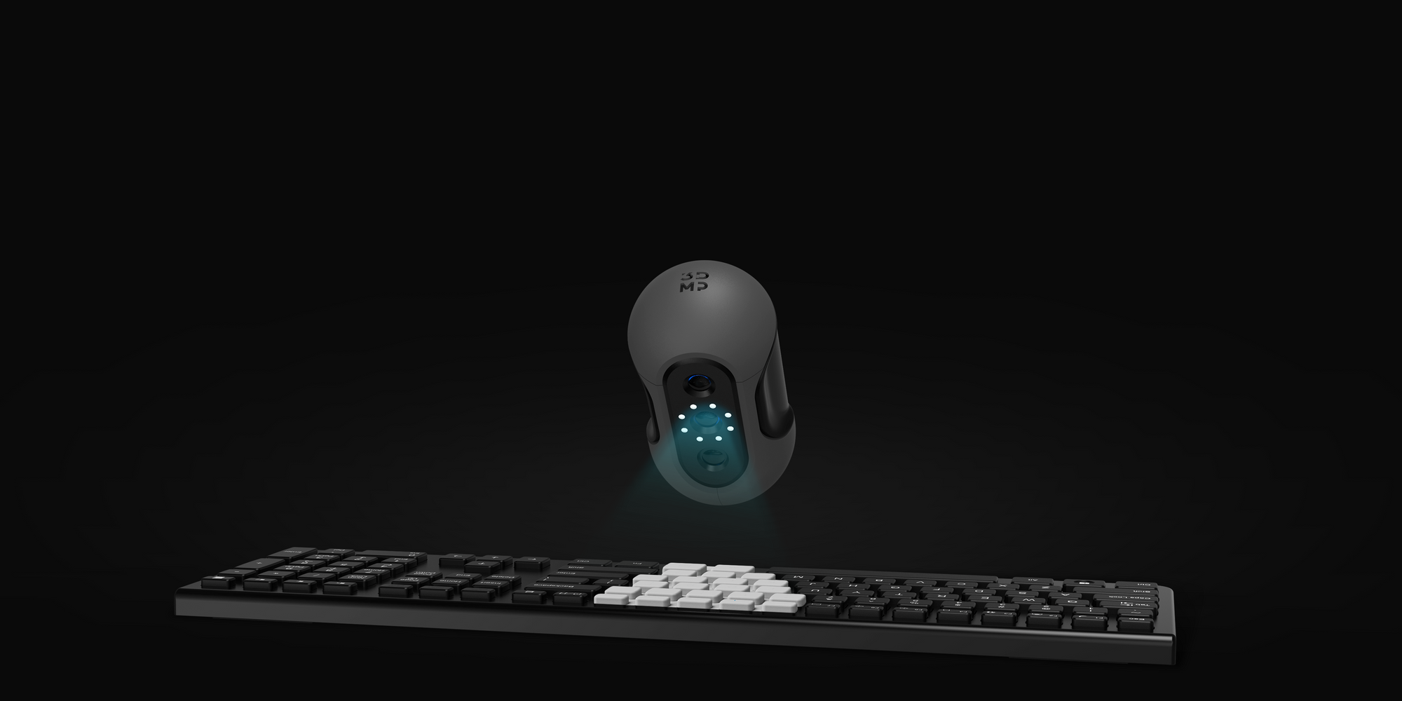 3DMakerpro Mole 3D Scanner Premium Edition, 0.05mm Accuracy, 0.1mm Resolution, 10fps Frame Rate, Visual Tracking, Facial Scanning, Anti-Shake, 200x100mm Single Capture Range, with Turntable