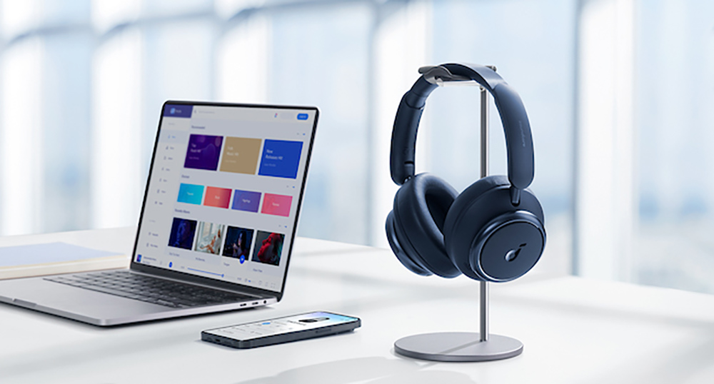 Anker Soundcore Space Q45 Headphones, Adaptive ANC, 50 Hours Playtime (ANC on), Bluetooth 5.3, App Control - Dark Blue