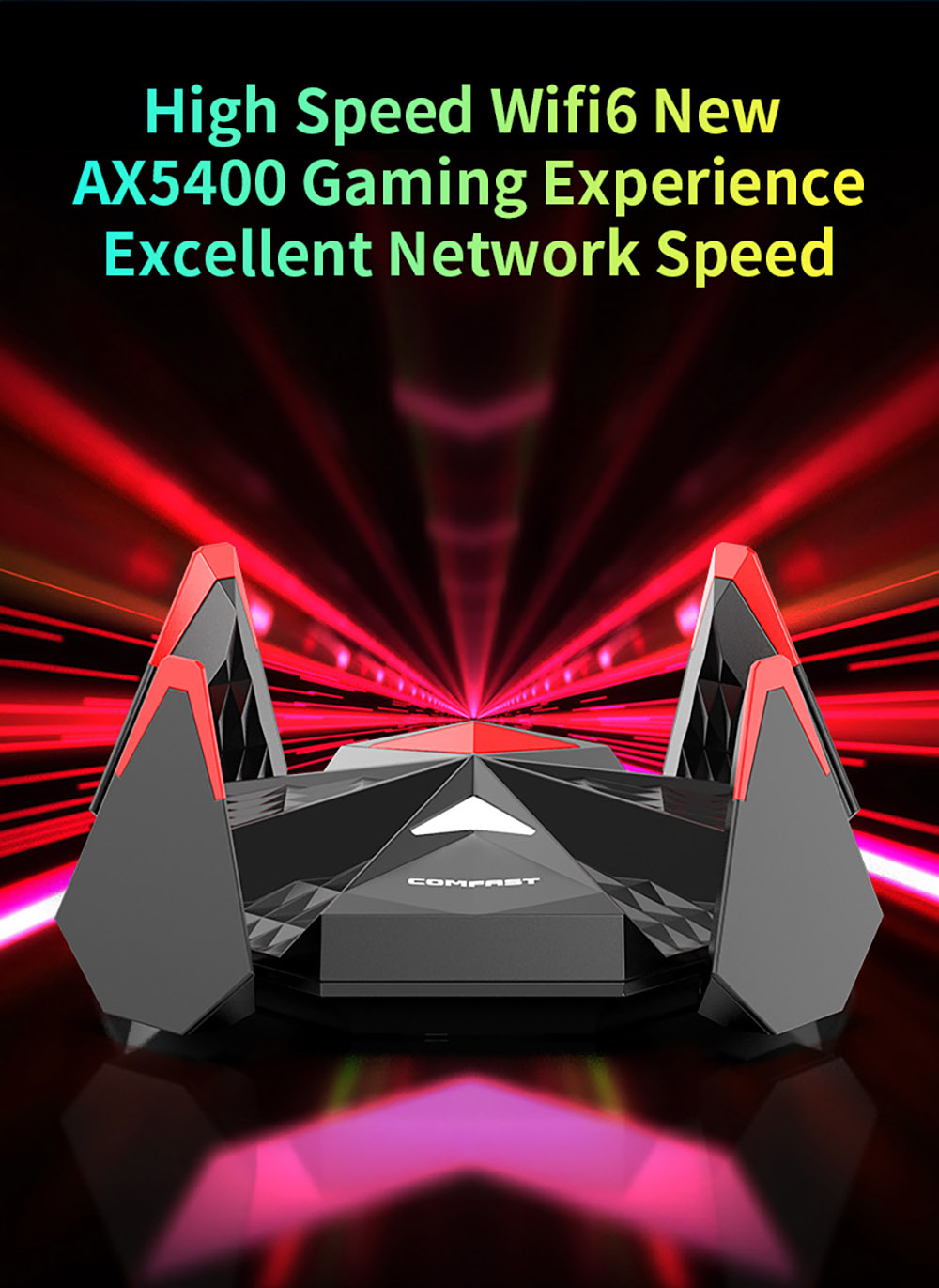 COMFAST 977AX Wireless WiFi Adapter E-Sports WiFi Dongle, 5374Mbps Tri-Band WiFi 6, USB 3.0 Plug and Play, Drive Free, WPA3 Encryption, Supports AP Mode