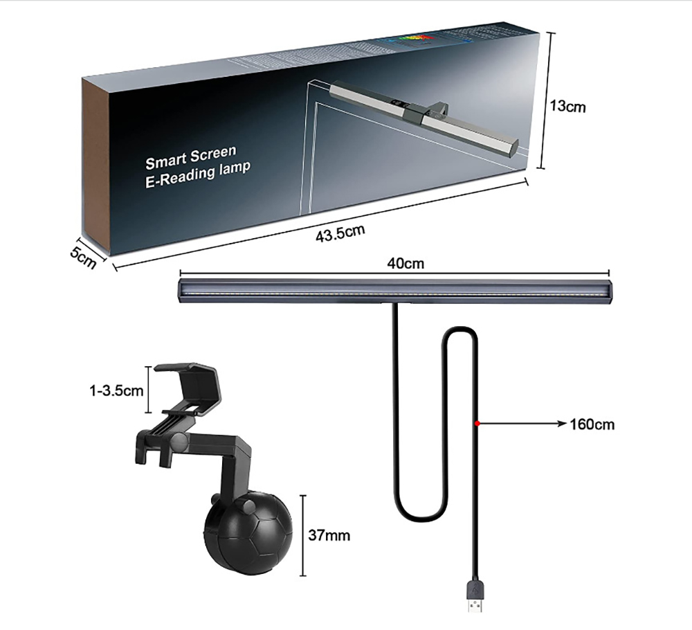 Computer Monitor Lamp Screen Monitor Light Bar Dimmable USB LED Reading Light Touch Control