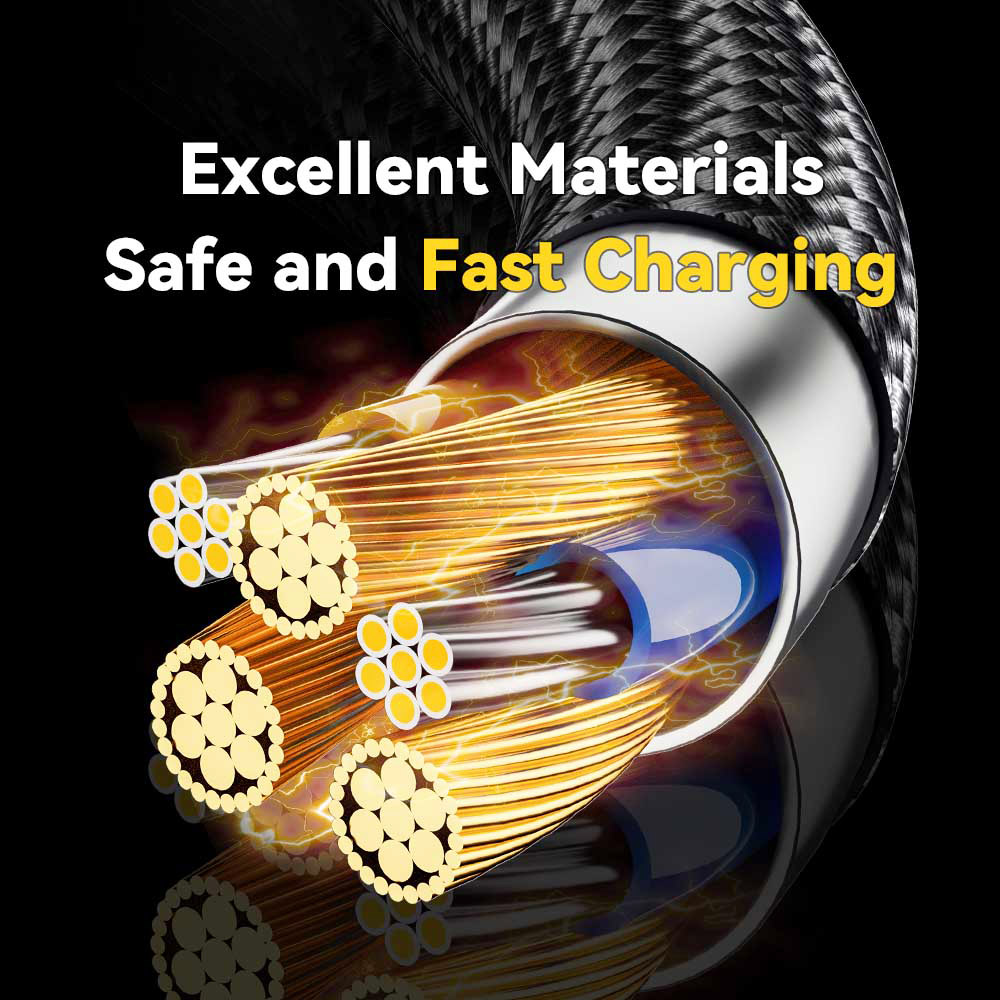 ESSAGER 100W 7A Digital Display Data Cable, USB-A to Type-C, Bend Design, 480Mbps Transfer Rate, for MacBook Xiaomi Samsung Huawei Mate60 Smartphone - 1m Cable