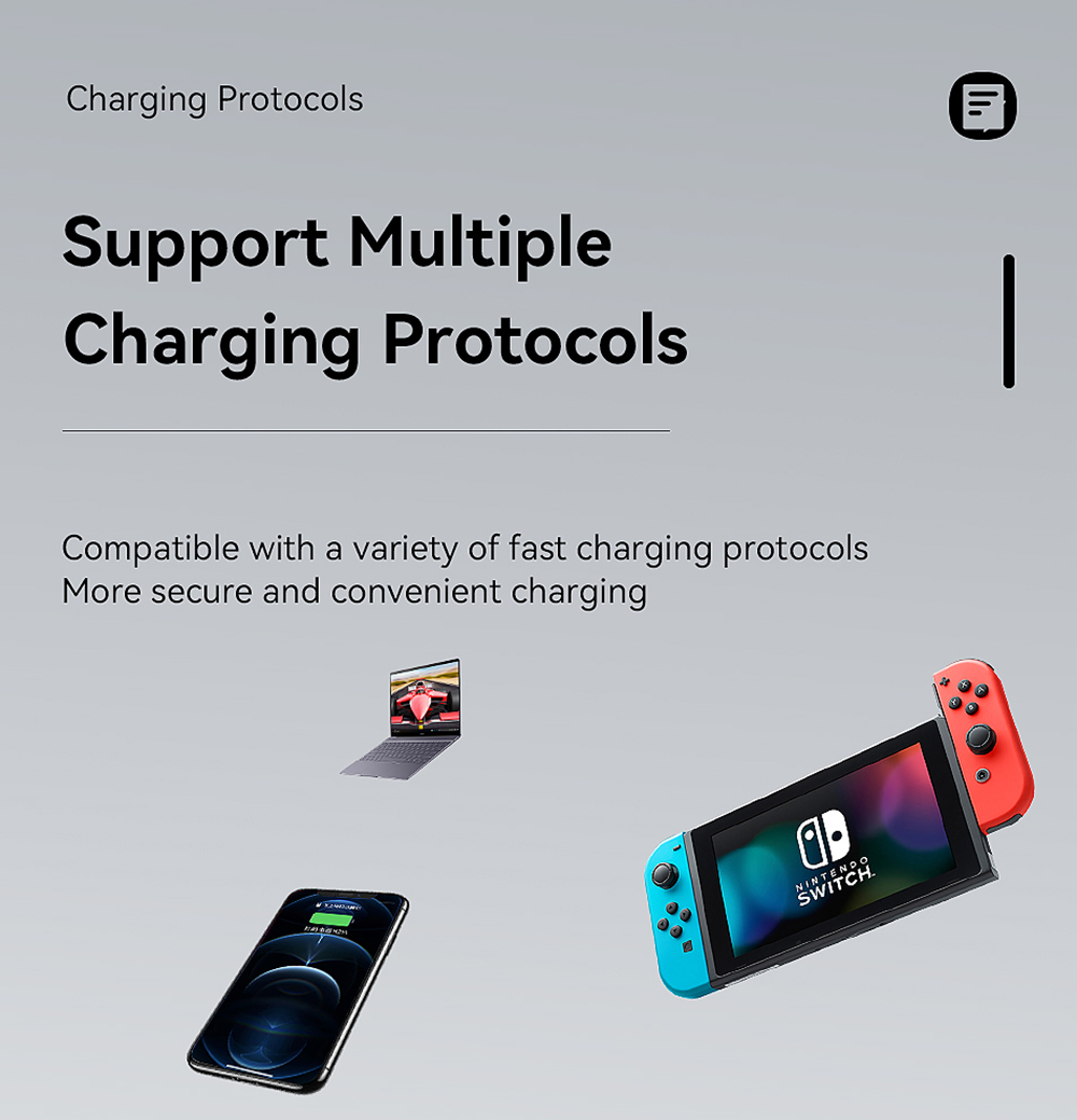 ESSAGER 33W GaN Charger, USB-A + Type-C, PD 3.0 QC 3.0 Fast Charging, Intelligent Charging Protection, for iPhone iPad Xiaomi Mobile Phone Tablet, EU Plug - White