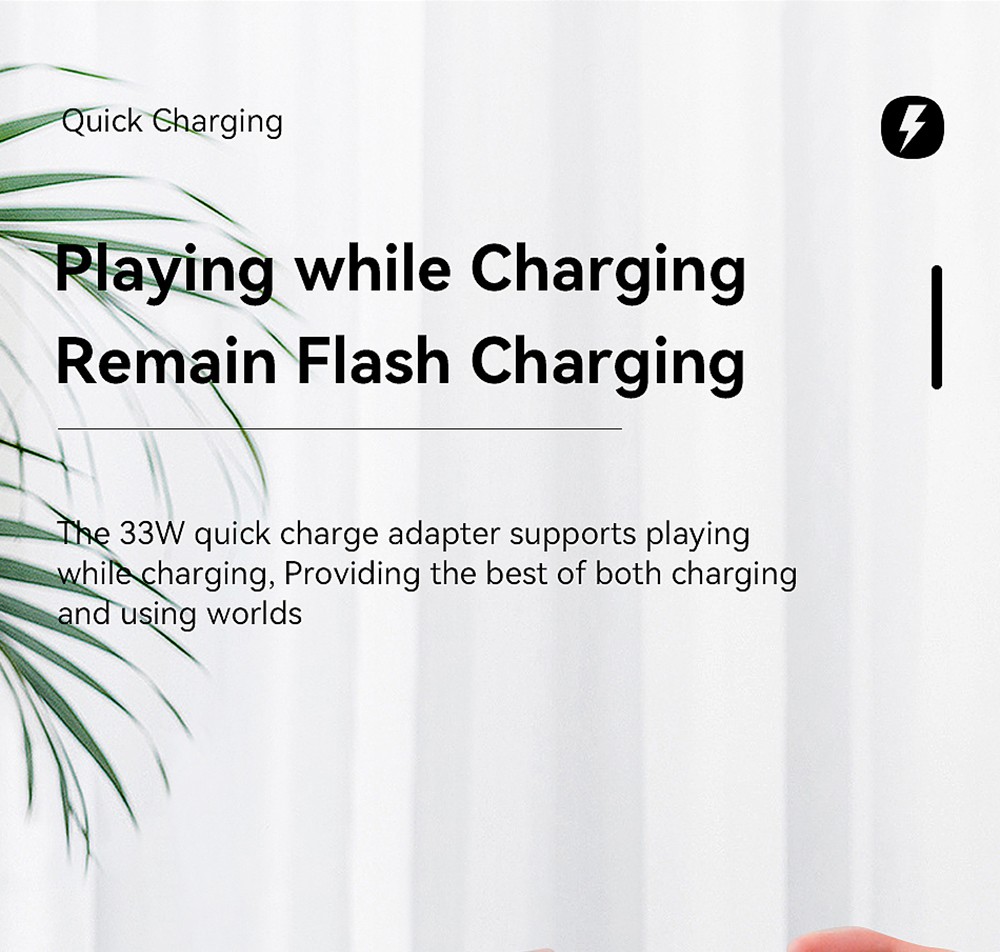 ESSAGER 33W GaN Charger, USB-A + Type-C, PD 3.0 QC 3.0 Fast Charging, Intelligent Charging Protection, for iPhone iPad Xiaomi Mobile Phone Tablet, EU Plug - White