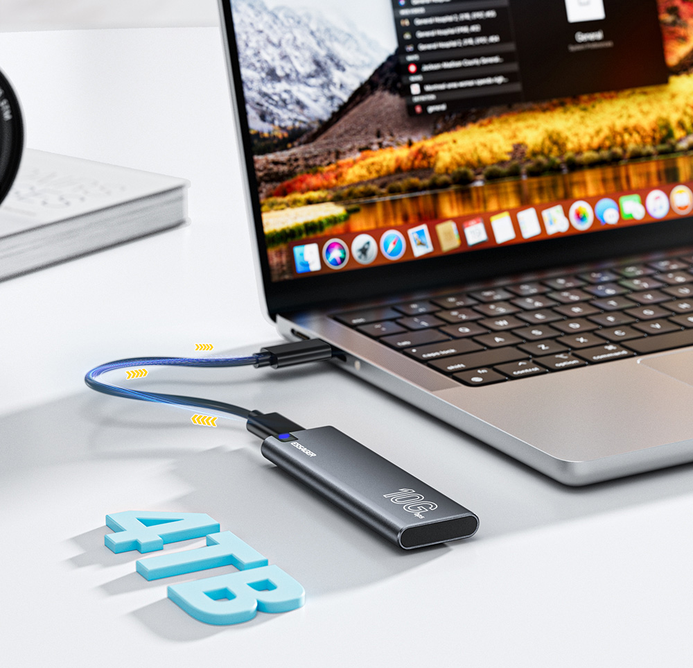 ESSAGER External Hard Drive Box, Portable SSD Case, NVME SATA Dual Protocol, USB 3.1 / Type-C Interface, Support 4TB Capacity, 10Gbps Data Transfer, for Laptop / Desktop / Mac / Mobile Phone / PS5