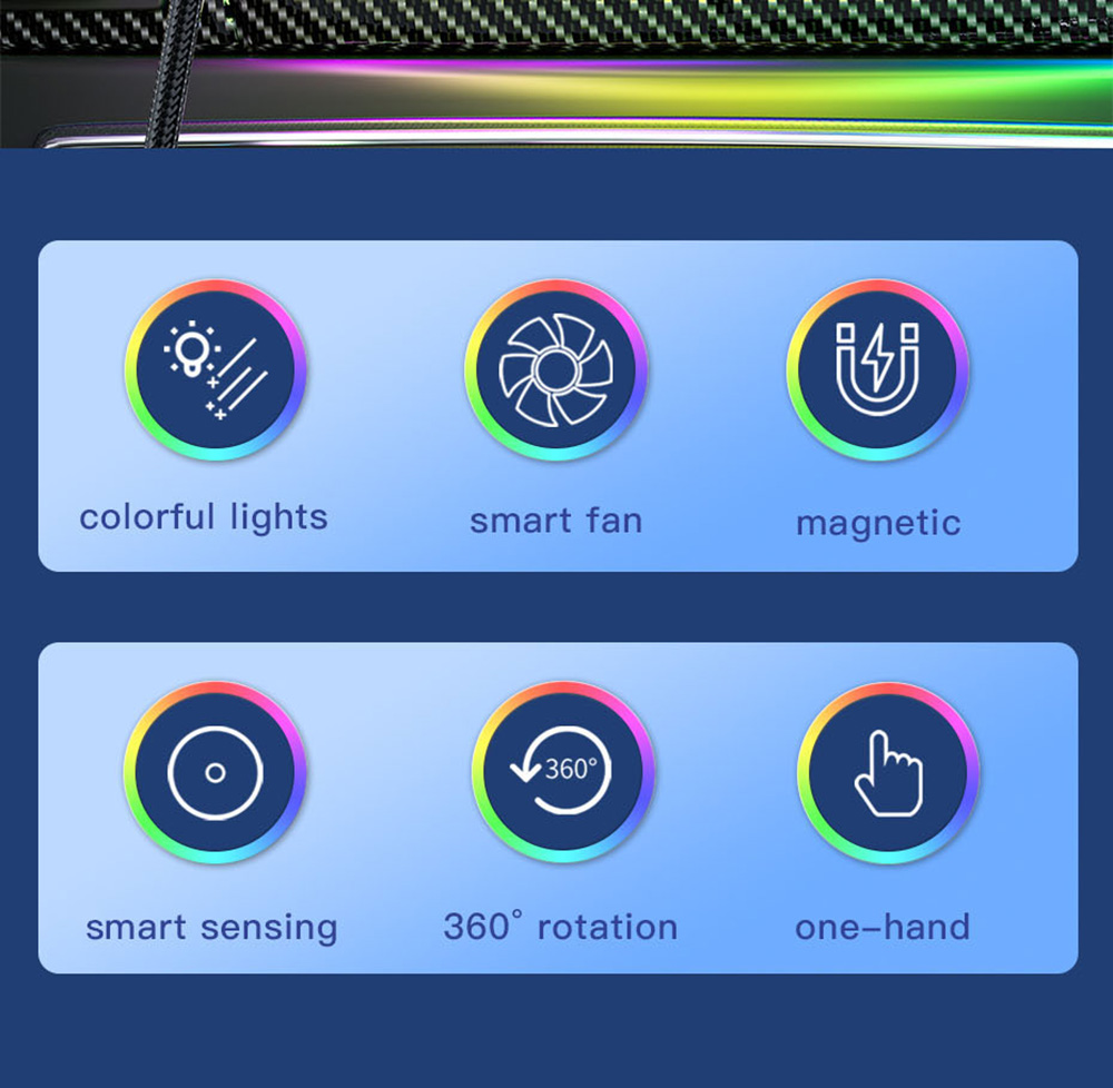 ESSAGER Qi 15W RGB Magnetic Car Phone Holder Wireless Charger for iPhone 14 13 Pro Max Samsung Universal - Chuck Type