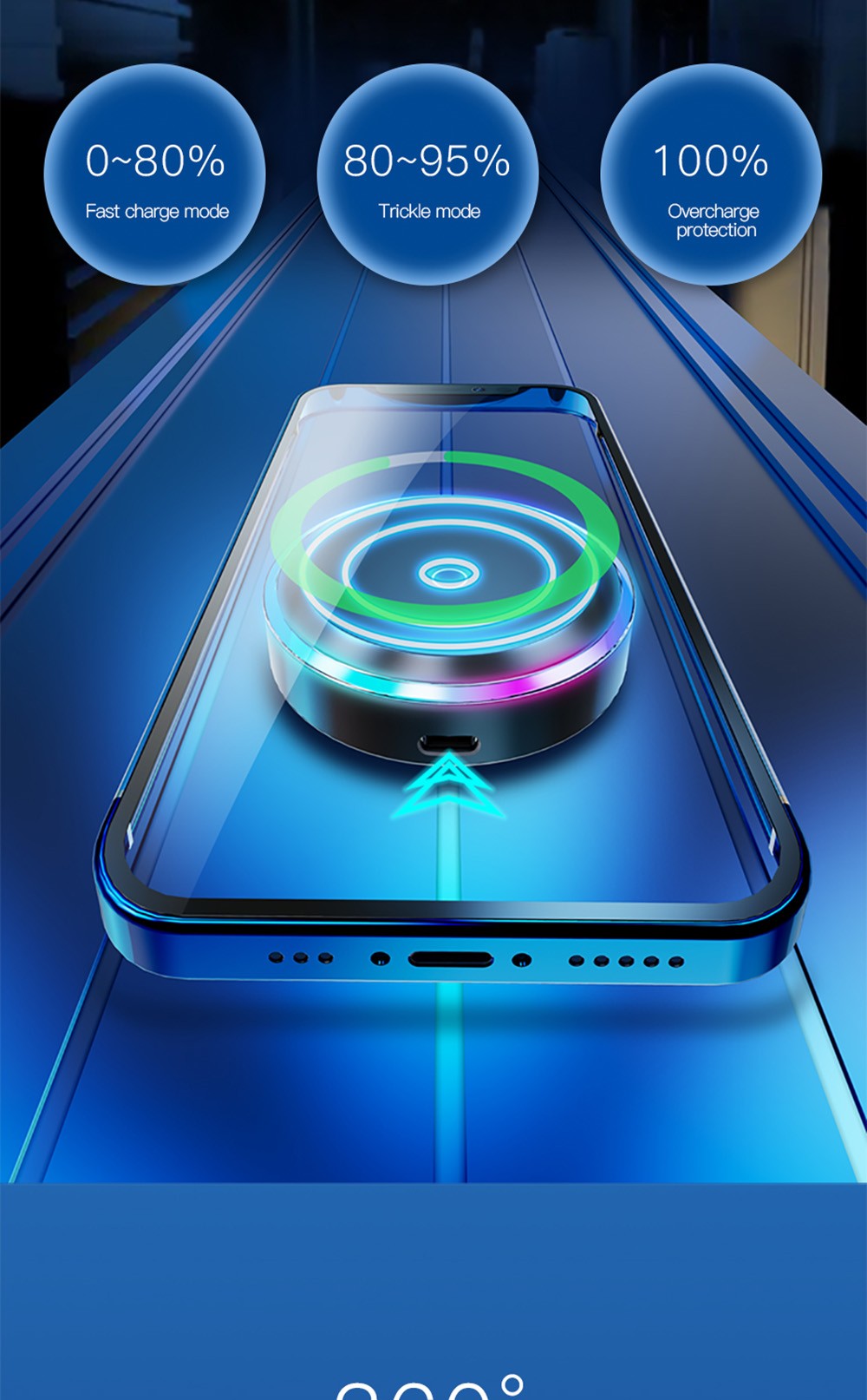 ESSAGER Qi 15W RGB Magnetic Car Phone Holder Wireless Charger for iPhone 14 13 Pro Max Samsung Universal - Chuck Type