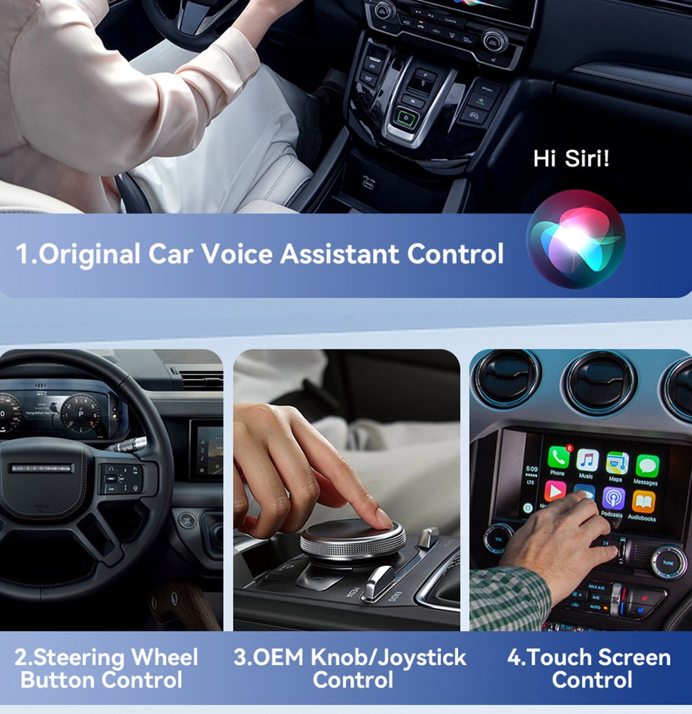 ESSAGER Wired to Wireless CarPlay, WiFi 5G Module, Split Screen Display, USB-A / Type-C Interface, for iPhone 15 / 14 / 13