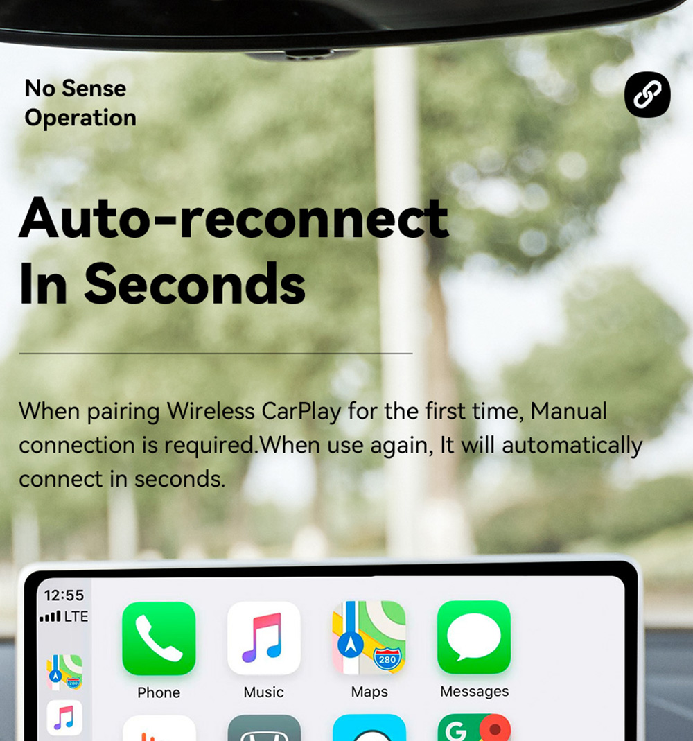 ESSAGER Wired to Wireless CarPlay, WiFi 5G Module, Split Screen Display, USB-A / Type-C Interface, for iPhone 15 / 14 / 13