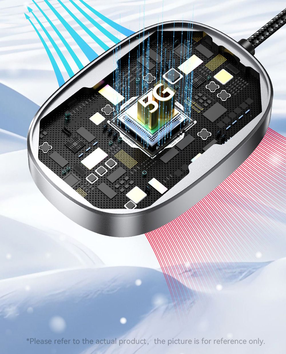 ESSAGER Wired to Wireless CarPlay, WiFi 5G Module, Split Screen Display, USB-A / Type-C Interface, for iPhone 15 / 14 / 13