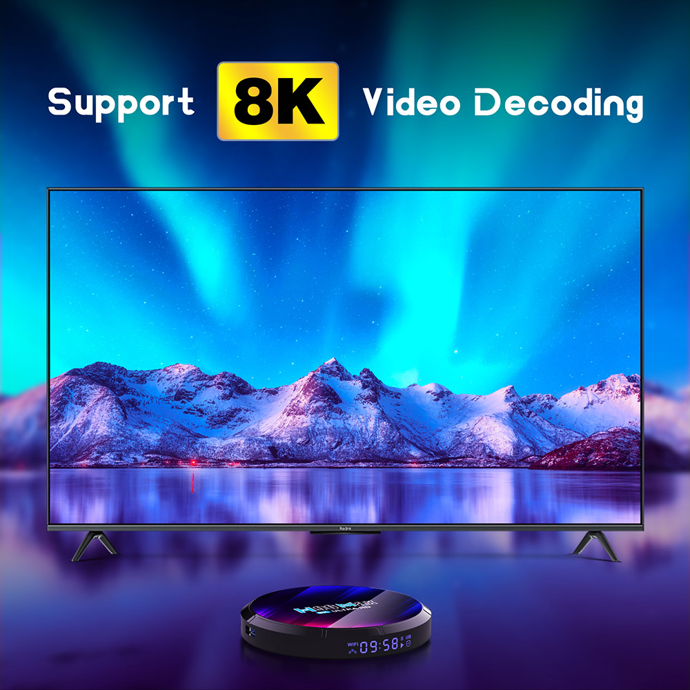 H96 Max TV Box Media Player Speaker, RK3528 Quad-core, 4GB+64GB, Android 13, Bluetooth 5.1, 2.4G/5G Dual-band WiFi - EU Plug