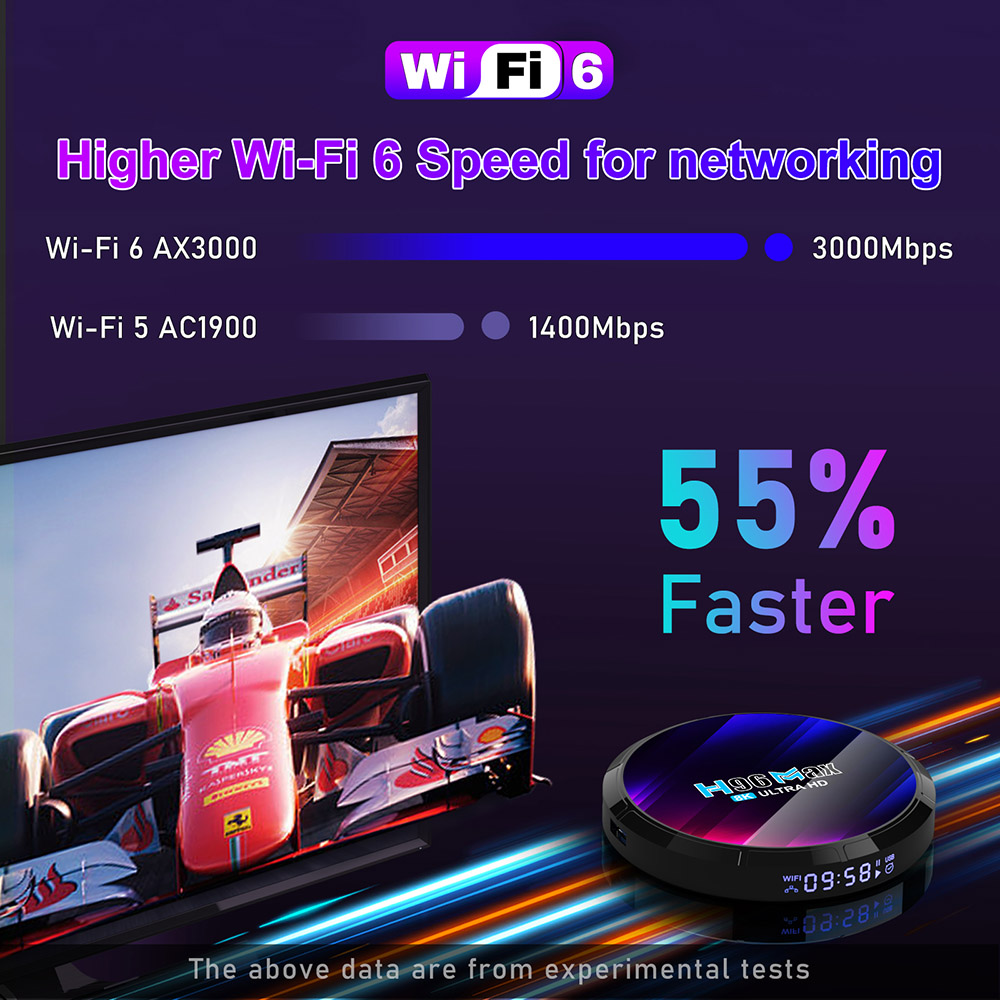 H96 Max TV Box Media Player Speaker, RK3528 Quad-core, 4GB+64GB, Android 13, Bluetooth 5.1, 2.4G/5G Dual-band WiFi - EU Plug