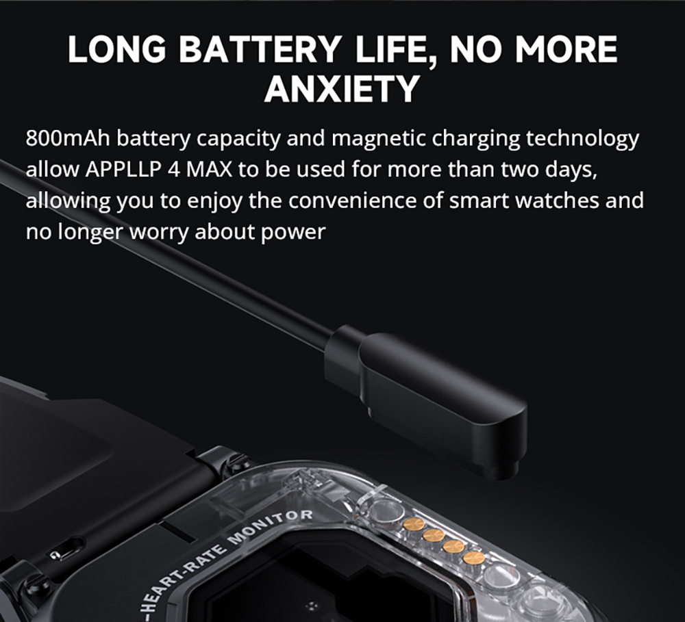 LOKMAT APPLLP 4 MAX Android Smartwatch Fitness Tracker, 2.02'' TFT Touch Screen, 4GB RAM 64GB ROM, Dual Camera - Black