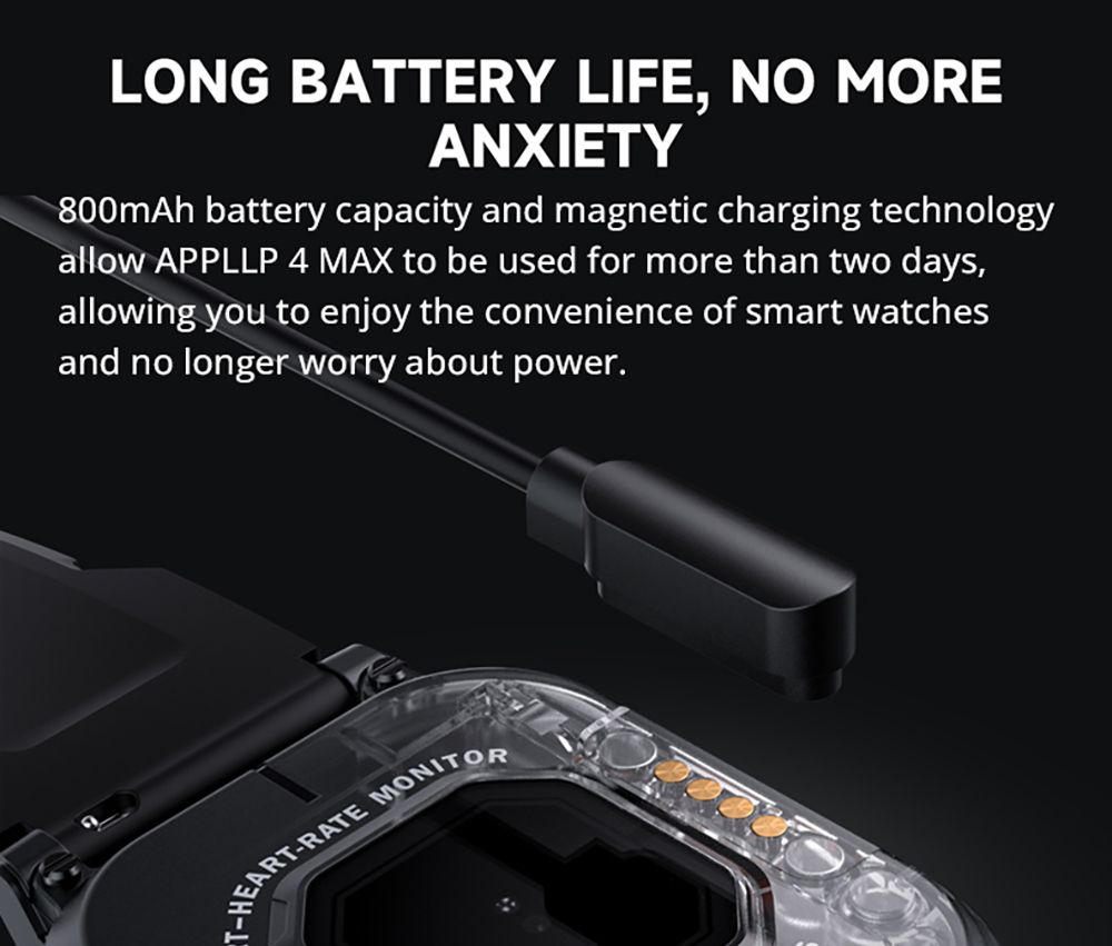 LOKMAT APPLLP 4 MAX Android Smartwatch Fitness Tracker, 2.02'' TFT Touch Screen, 2GB RAM 16GB ROM, Dual Camera - Black