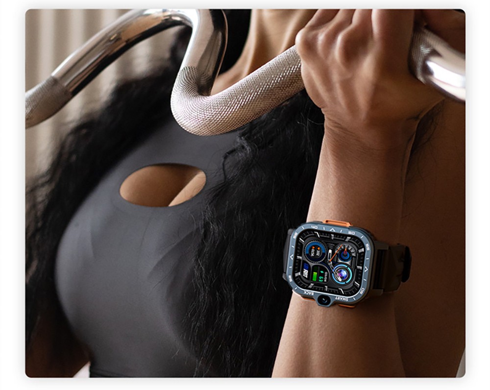 LOKMAT APPLLP 4 MAX Android Smartwatch Fitness Tracker, 2.02'' TFT Touch Screen, 2GB RAM 16GB ROM, Dual Camera - Black