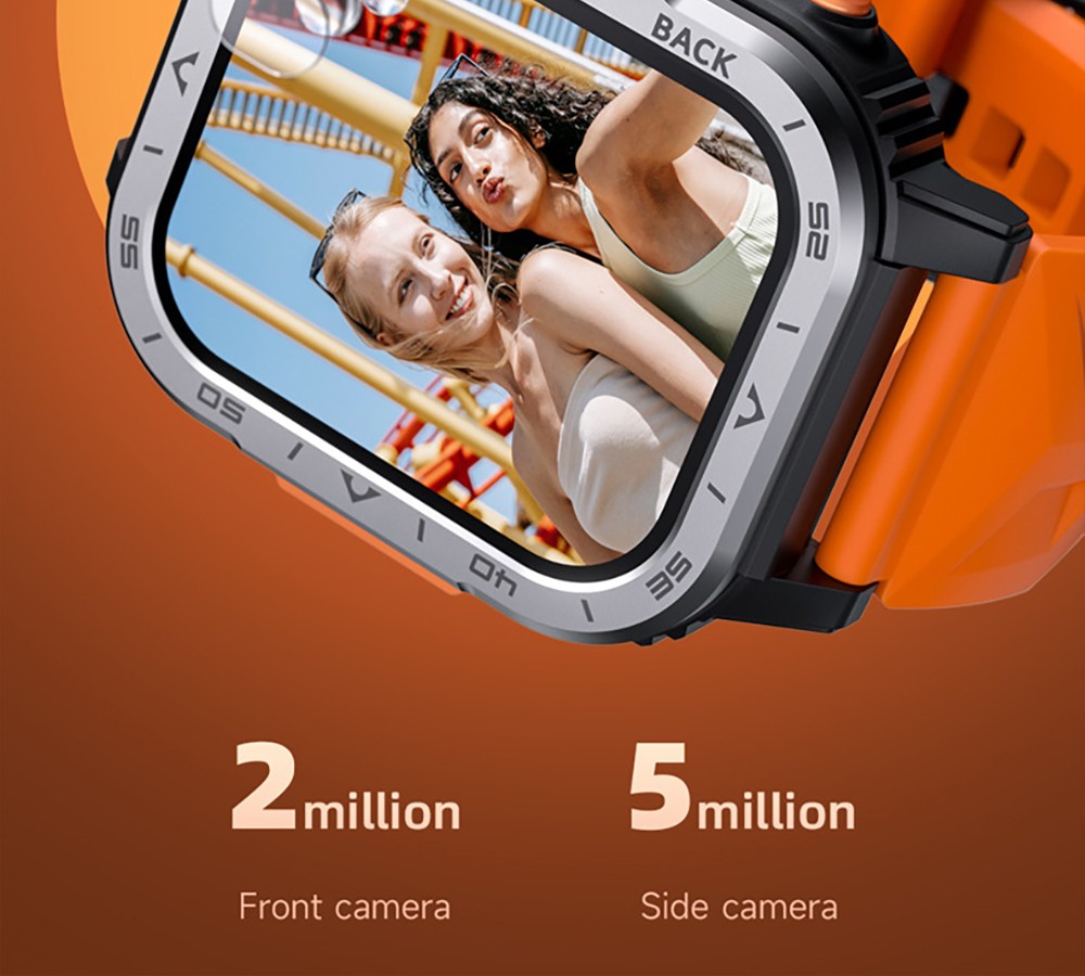 LOKMAT APPLLP 4 MAX Android Smartwatch Fitness Tracker, 2.02'' TFT Touch Screen, 2GB RAM 16GB ROM, Dual Camera - Black