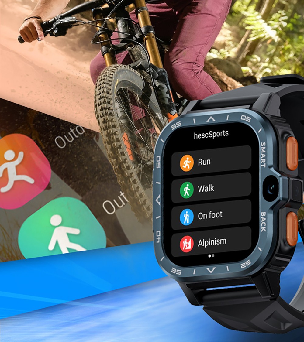 LOKMAT APPLLP 4 MAX Android Smartwatch Fitness Tracker, 2.02'' TFT Touch Screen, 2GB RAM 16GB ROM, Dual Camera - Black