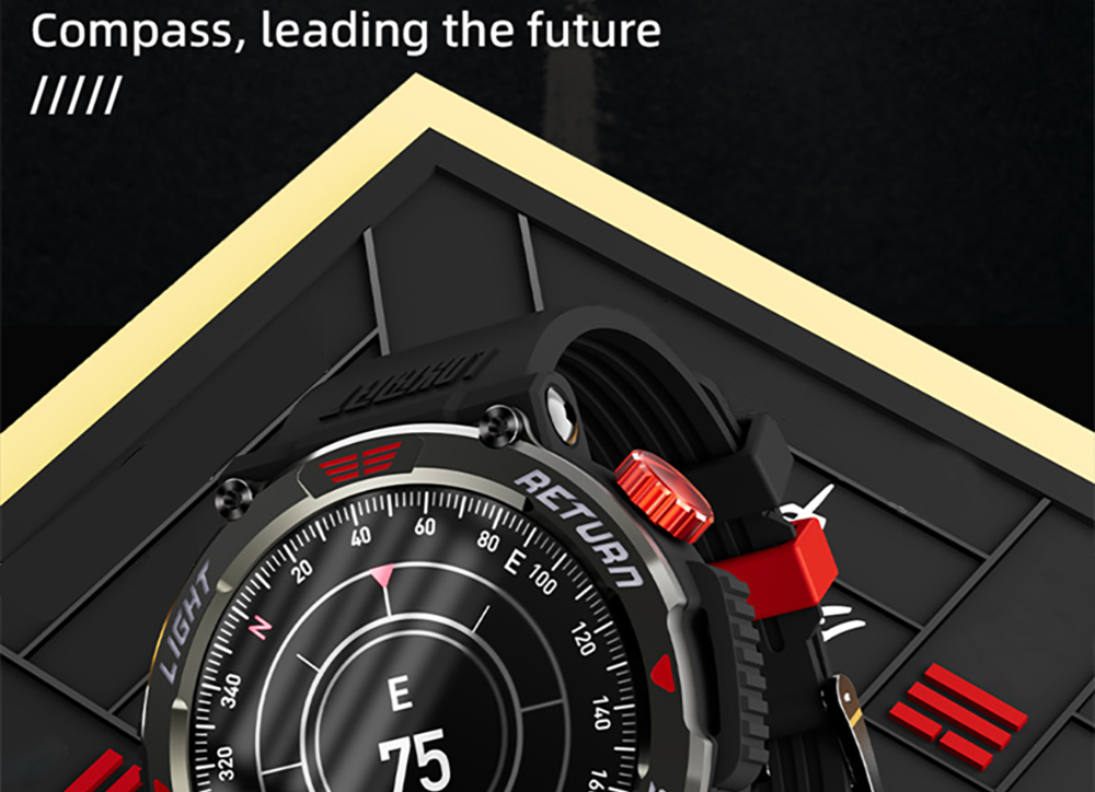 LOKMAT ZEUS 5 Pro Smartwatch Health Monitor, 1.46'' HD Screen, Bluetooth Calling, 5ATM Waterproof - Black