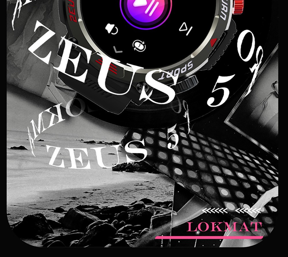 LOKMAT ZEUS 5 Pro Smartwatch Health Monitor, 1.46'' HD Screen, Bluetooth Calling, 5ATM Waterproof - Black