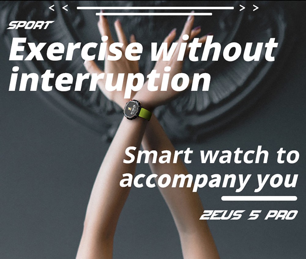 LOKMAT ZEUS 5 Pro Smartwatch Health Monitor, 1.46'' HD Screen, Bluetooth Calling, 5ATM Waterproof - Black