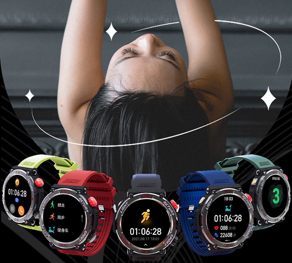 LOKMAT ZEUS 5 Pro Smartwatch Health Monitor, 1.46'' HD Screen, Bluetooth Calling, 5ATM Waterproof - Black