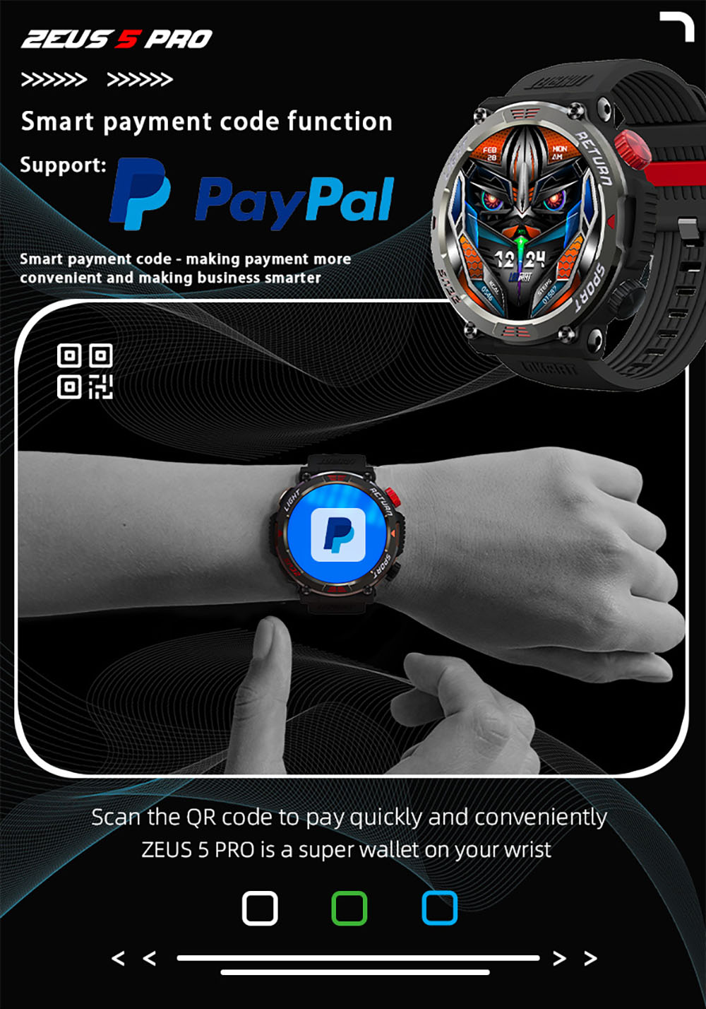 LOKMAT ZEUS 5 Pro Smartwatch Health Monitor, 1.46'' HD Screen, Bluetooth Calling, 5ATM Waterproof - Black