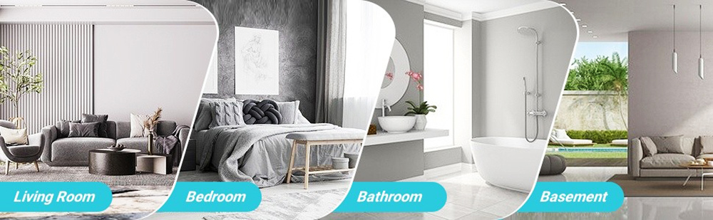 LUKO OL12-BD023F Portable Home Dehumidifier, 12L Dehumidify Capacity, 3 Modes, Auto Defrosting, Auto/Manual Drainage, 12-Hour Timer, LED Touch Screen, Low Noise, Clothes Drying