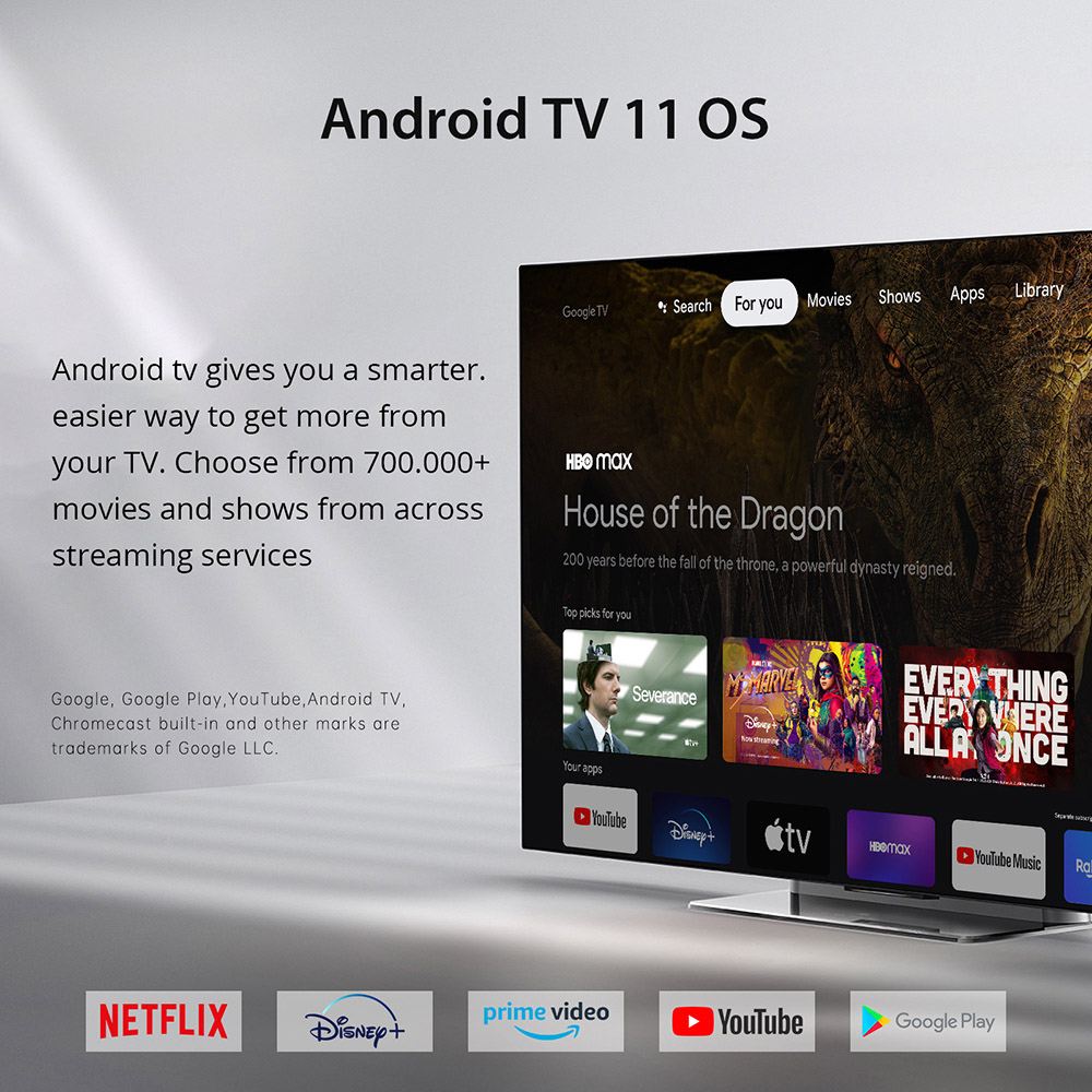 MECOOL KM2 PLUS Deluxe TV Box, Android 11, 4K HDR Output, Amlogic S905X4-J Quad Core, 4GB RAM 32GB ROM, WiFi 6 Bluetooth 5.0, Dolby Vision & Dolby Atmos, 2*USB 2.0 1*HDMI 1*AV 1*LAN 1*TF Card Slot 1*SPDIF Optical 1*Earphone Port - US Plug