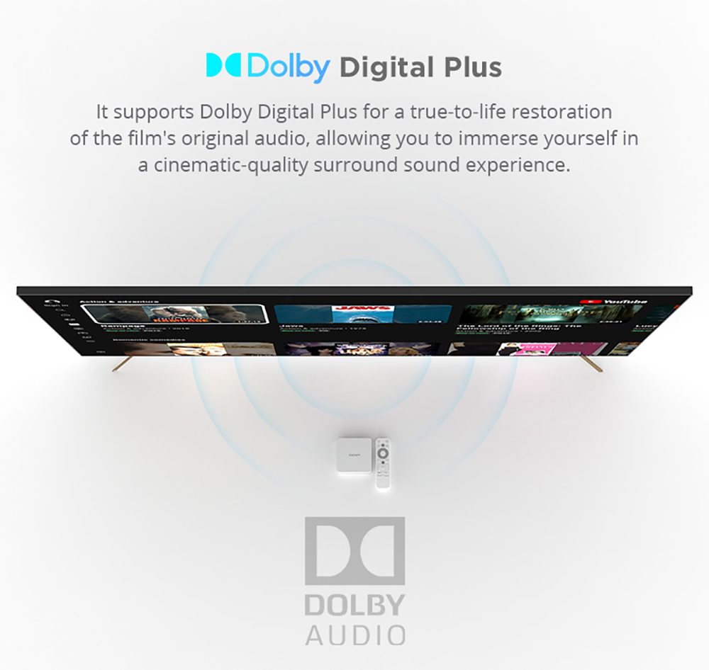 TANIX KP1 Android 11 TV Box, Amlogic S905Y4 Quad-core Cortex-A35, 2GB RAM 32GB ROM, WiFi 5 Bluetooth 5.0, 4K HD Display, 1*AV 2*USB 2.0 1*LAN 1*HDMI 1*TF Card Slot 1*OPTICAL 1*Type-C, Dolby Digital Plus - EU Plug