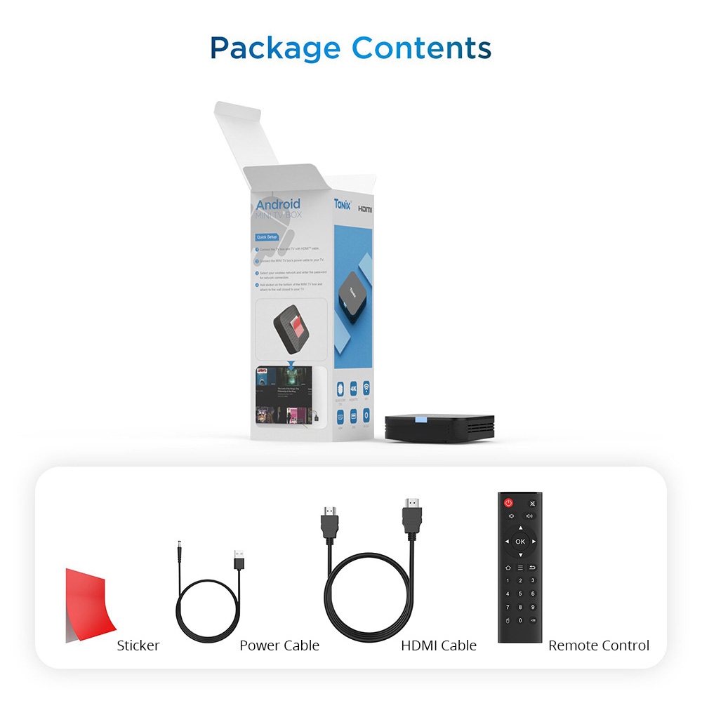 TANIX TX1 Mini TV Box, Android 10, Allwinner H313, Built-in WiFi, 2GB RAM 16GB ROM, Support 4K Decoding, 1*AV 1*HDMI 1*USB 2.0