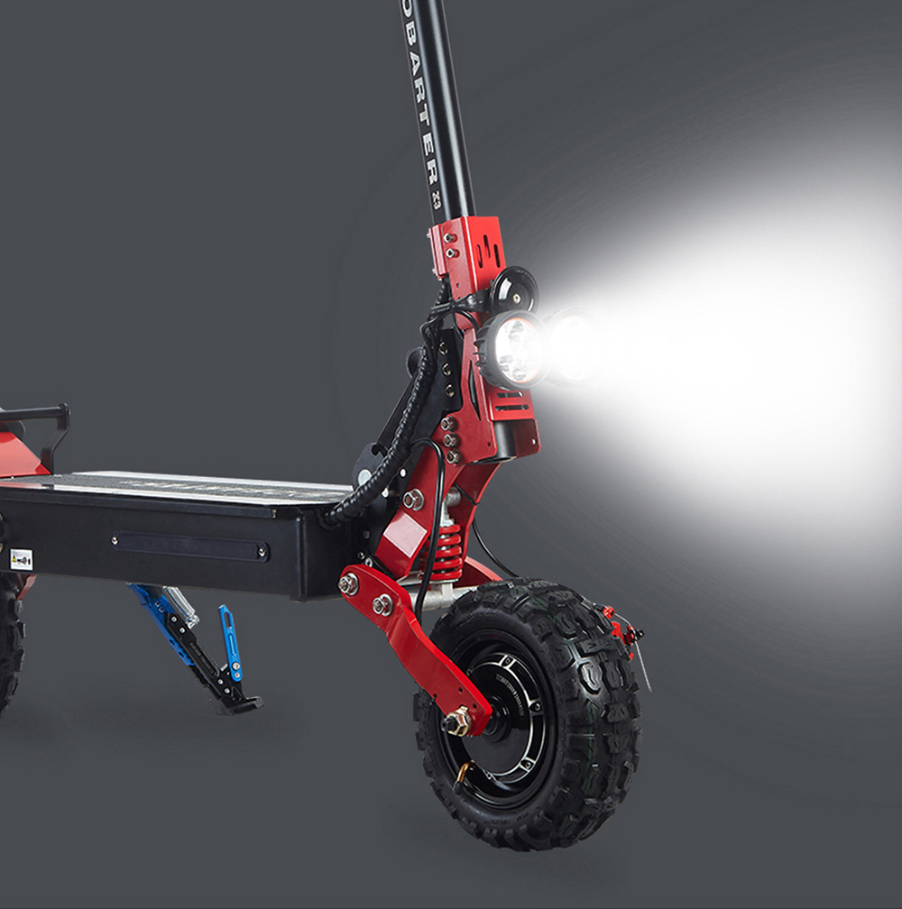 OBARTER X3 Folding Electric Sport Scooter 11" Off-road tyre 1200W x2 Brushless Motor 48V 20Ah Battery BMS 3 Speed Modes Dual Oil Disc Brake Max Speed 65KM/h LED Display 40-50KM Long Range - Black