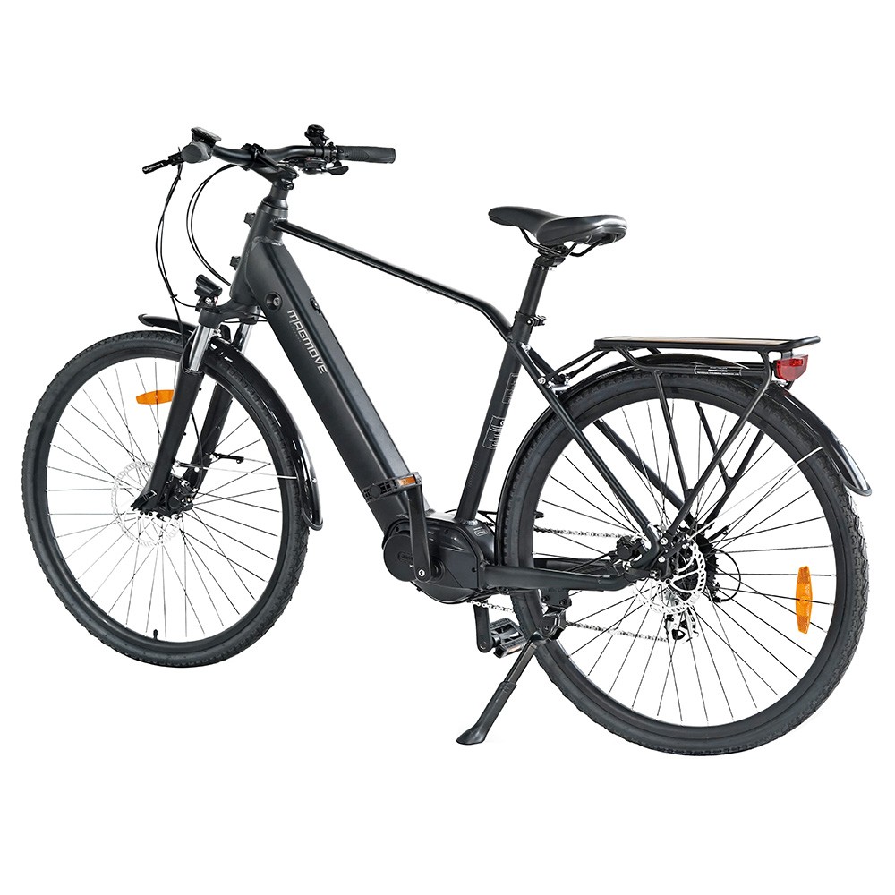 MAGMOVE CEH56M 28 Inch City Electric Bike Bafang Mid-Drive 250W Motor 25Km/h Speed 36V 13Ah LISHEN Detachable Battery 100KM Max Range 150KG Load Double Disc Brakes Shimano 8-Speed Gear Front Shock Absorption - Step Over