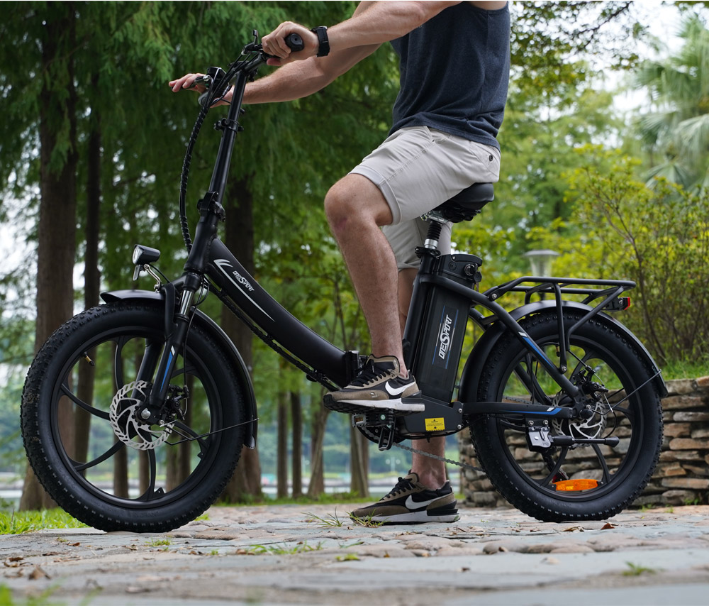 ONESPORT OT16 Electric Bike 20*3.0 inch Tires, 350W Motor 48V 15Ah Battery 25km/h Max Speed Disc Brakes - Grey