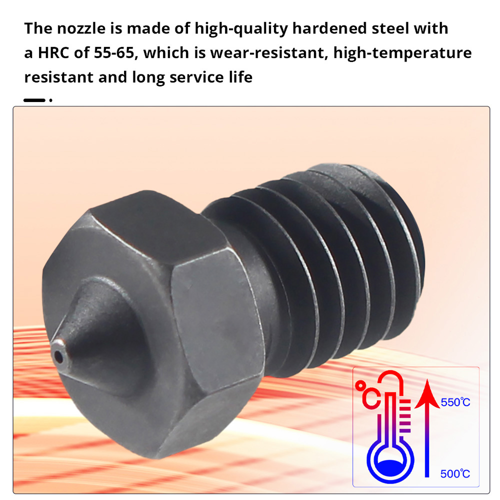 FYSETC E3D V6 0.4mm Tungsten Carbide Nozzle for VORON2.4/Trident/MK3S 3D Printer