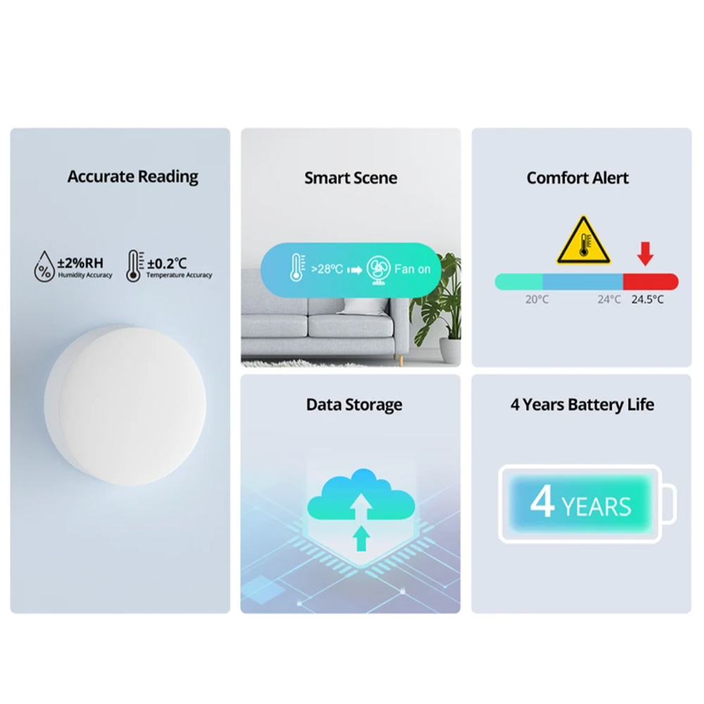 SONOFF SNZB 02P Zigbee Temperature And Humidity Sensor