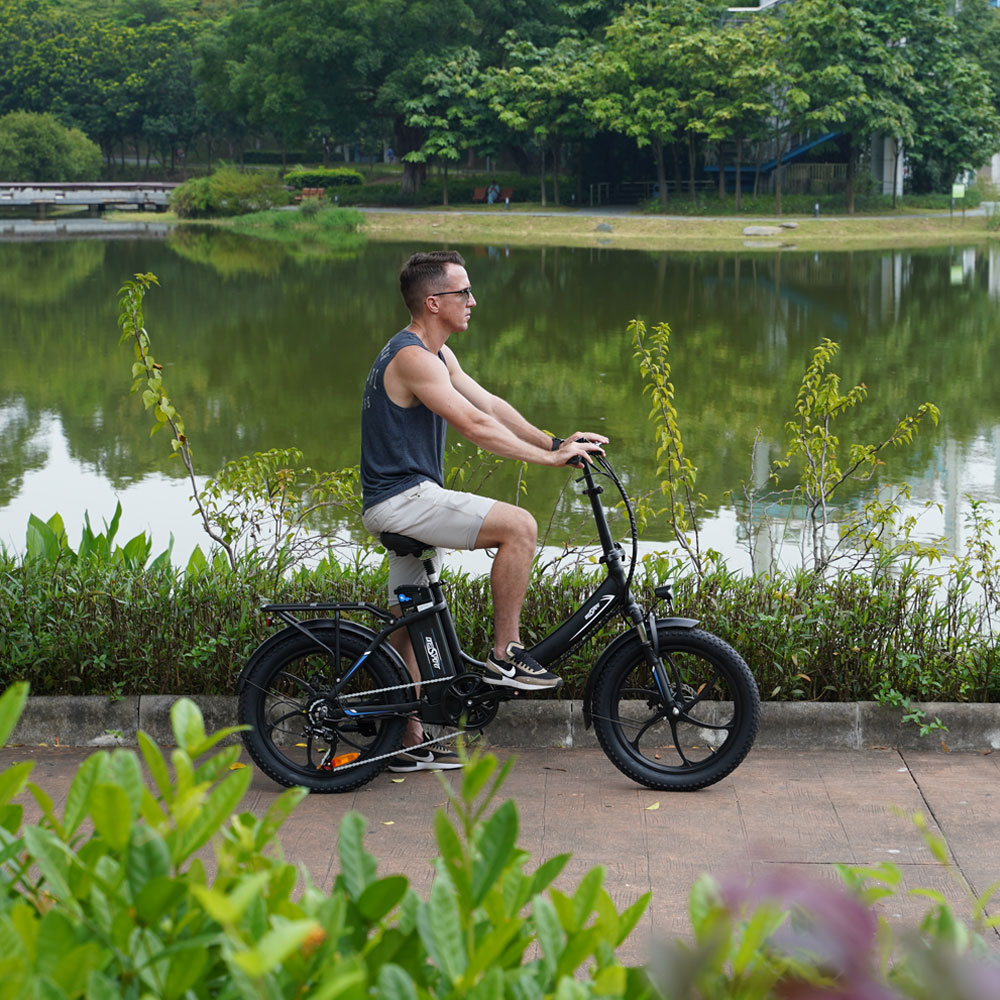 ONESPORT OT16 Electric Bike 20*3.0 inch Tires, 350W Motor 48V 15Ah Battery 25km/h Max Speed Disc Brakes - Grey