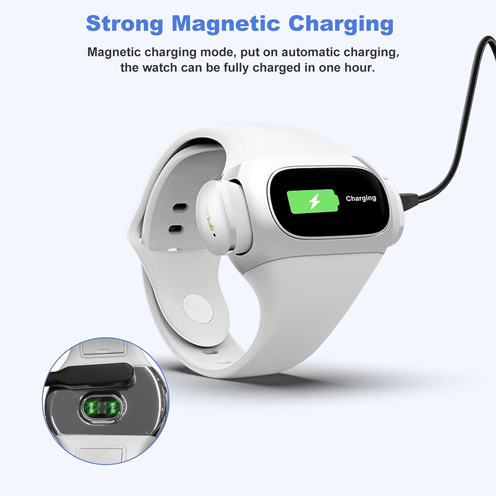 Aipower W20L Smart Bracelet with Built-in Wireless Earbuds - White