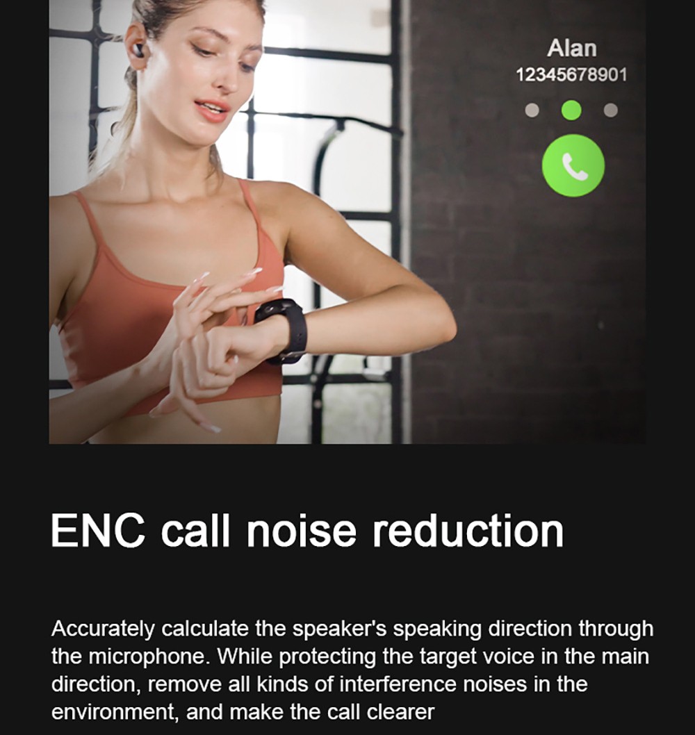 Aipower W28 3-in-1 Smartwatch with Wireless Earbuds MP3 Player - Black