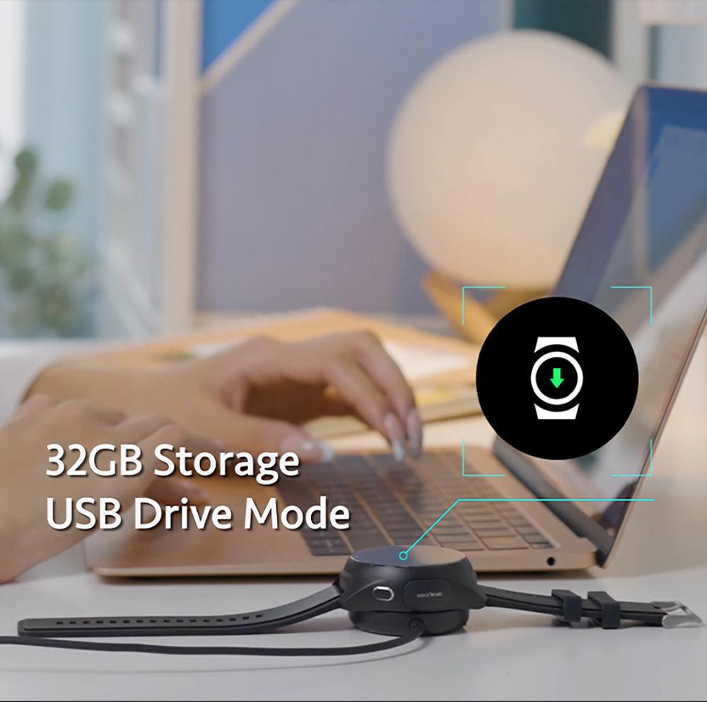 Aipower W28 3-in-1 Smartwatch with Wireless Earbuds MP3 Player - Black