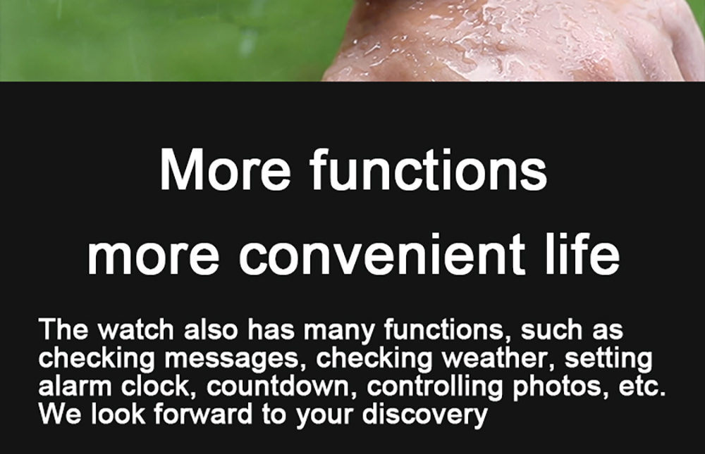 Aipower W28 3-in-1 Smartwatch with Wireless Earbuds MP3 Player - Black