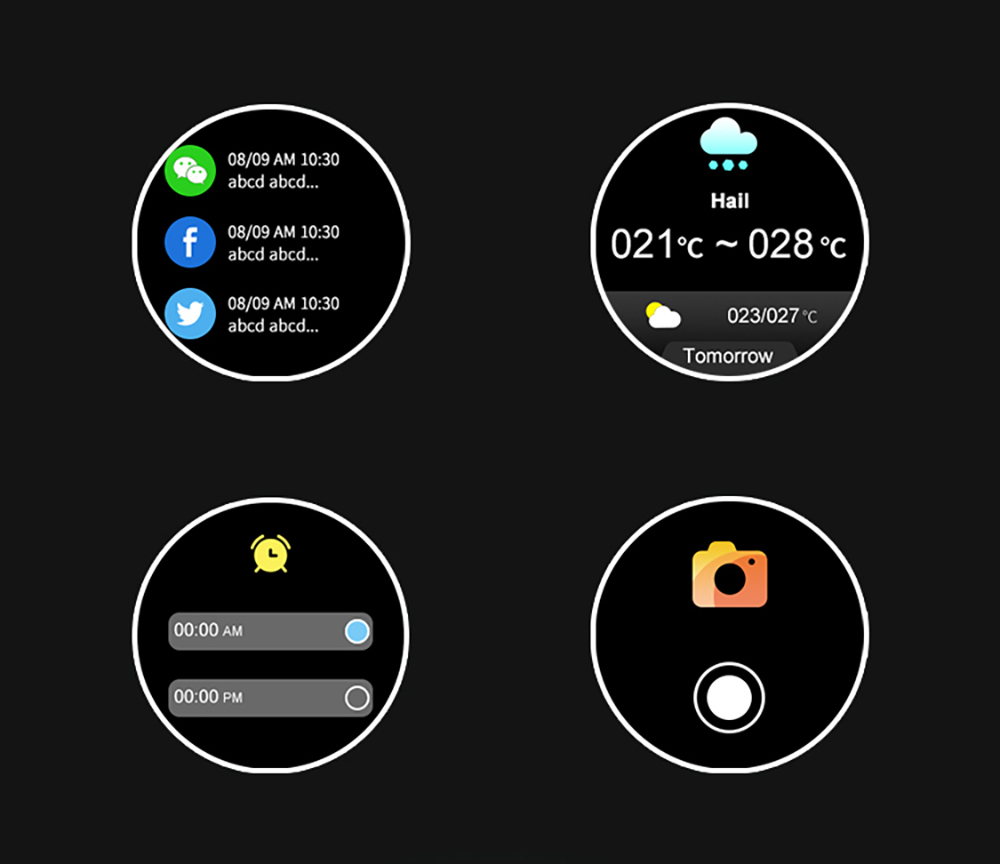 Aipower W28 3-in-1 Smartwatch with Wireless Earbuds MP3 Player - Black