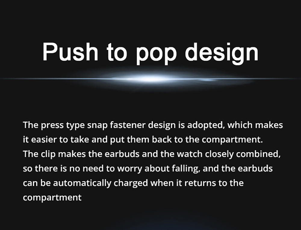 Aipower W28 3-in-1 Smartwatch with Wireless Earbuds MP3 Player - Black